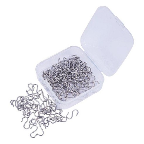 150pcs 0.5 인치 스테인레스 스틸 S 후크 커넥터 DIY 공예에 대한 S 자형 와이어 후크 보석 및 키 어셈블리 매달려, 5x14mm, 실버