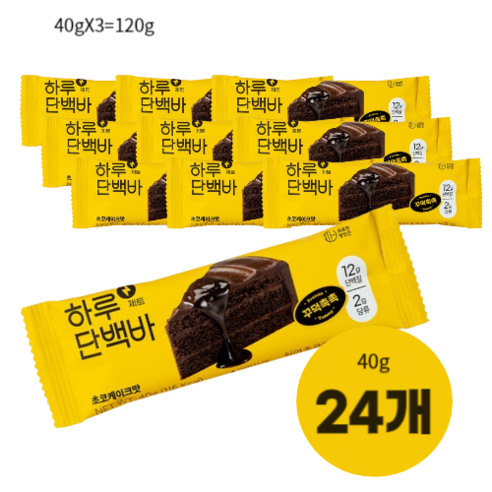 프로틴방앗간 하루단백질바 제트 초코케이크맛, 120g, 8개