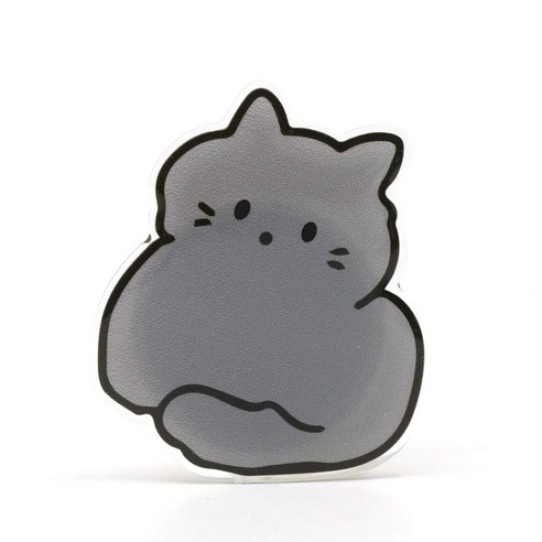 빈트 핸드폰 거치대 아크릴 스마트톡 냥냥 고양이, 그레이, 1개
