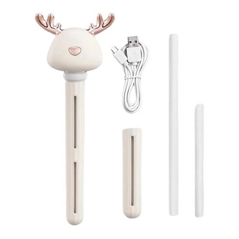 미니 USB 휴대용 가습기 귀여운 사슴 휴대용 가습기 여행을위한 멋진 안개 가습기 홈 호텔 사무실 작업 책상, 노랑, 84x47x233mm, 플라스틱