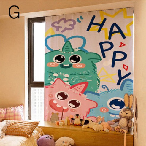 LONGNA 가리개 커튼 찍찍이 부착형 주방 창문 도어커튼 인테리어, B, 70*120cm