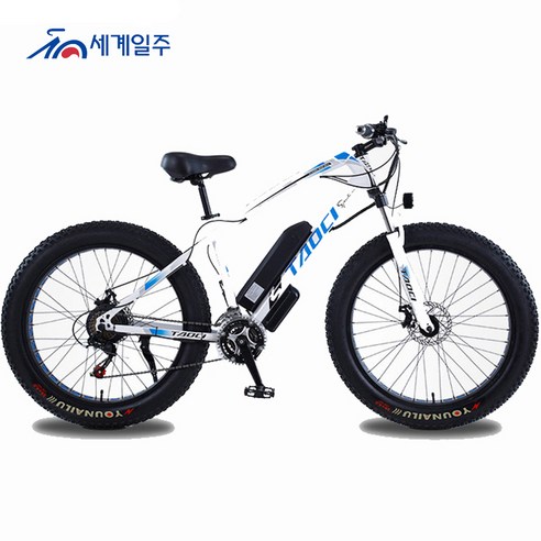 세계일주 하이브리드 자전거 36V10AH350W 160cm 리튬 배터리 mtb 전기자전거 7단(부가세 포함 )(95%조립)