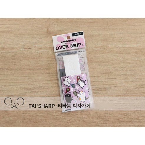 일본 지널 고센 고양이 배드민턴 라켓 테 라켓 미끄럼 방지 손젤 그립천, W화이트(가닥가닥)