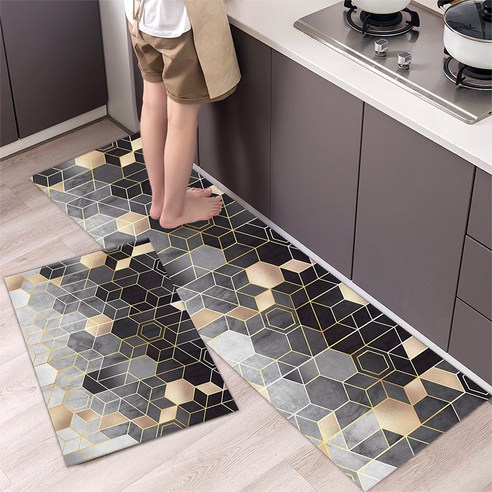 [HOMMEE] 주방 매트 미끄럼 방지 욕실 매트 부드러운 침실 바닥 매트 거실 카펫 현관 매트 주방 러그, 1PC-40cmx60cm, 7