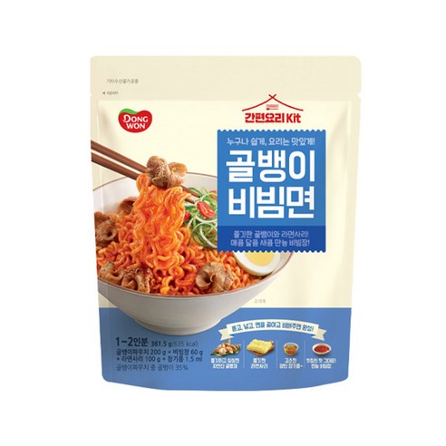 동원 간편요리키트 골뱅이비빔면, 361.5g, 4개