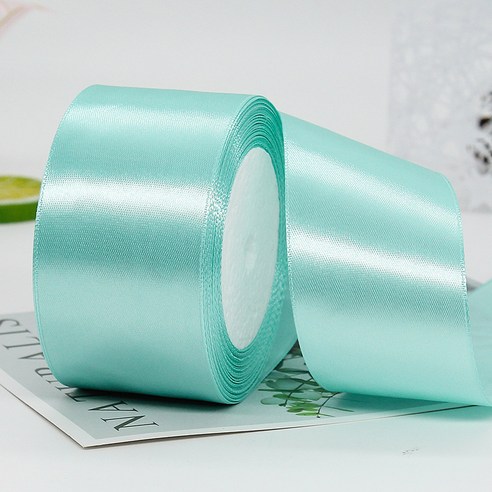 기본 새틴 공단 리본끈 50mm 22m, 53# 티파니블루