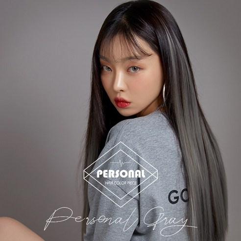 가발매니아 퍼스널 컬러3피스(고열사)그레이Color 헤어브릿지 컬러피스, 1개, 웨이브 스모키그레이