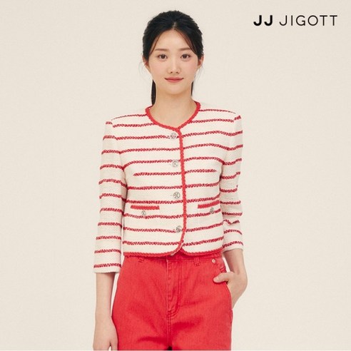 JJ지고트 브레이드 트위드 크롭 재킷 GP4A0JKR21