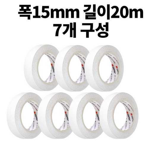엠파이어 양면테이프 15mm x 20m, 화이트 반투명, 7개입