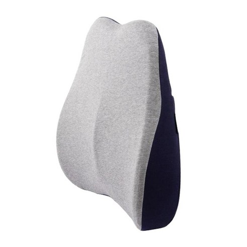 사무실 의자를 위한 기억 거품 허리 뒤 지원 방석 베개, 네이비, 합성 섬유