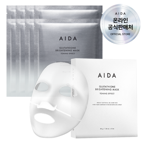아이다 글루타치온 브라이트닝 마스크 토닝 이펙트, 4개입, 2개