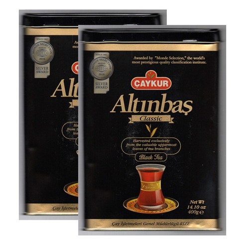 Caykur 차이쿠르 Altinbas 클래식 블랙티 터키 홍차 스페셜 루스 리프티 400g 2팩, 2개