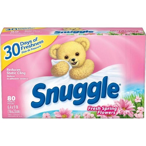 스너글 건조기시트 섬유유연제 봄 신선한 꽃 80개, 기본