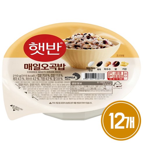 햇반 오곡밥 210Gx24개, 210g, 24개