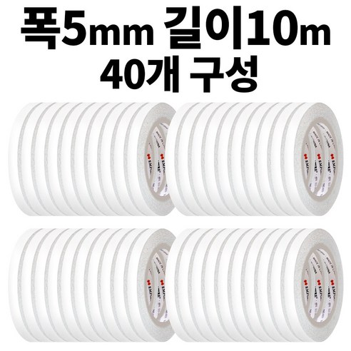 엠파이어 양면테이프 5mm x 10m, 화이트 반투명, 80개입