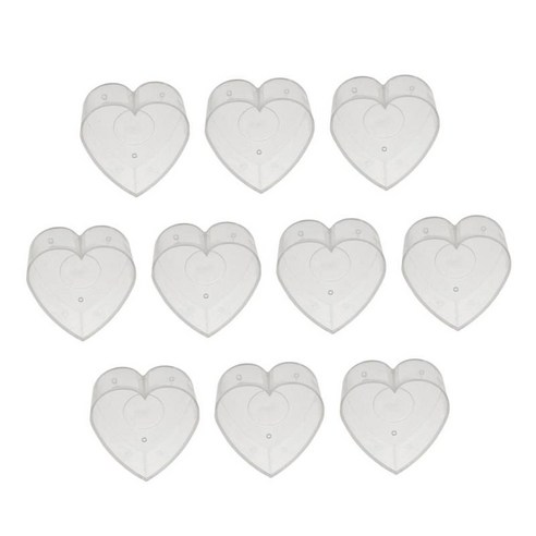 10개 조각 투명/컬러 폴리카보네이트 플라스틱 Tealight 컵, 마음
