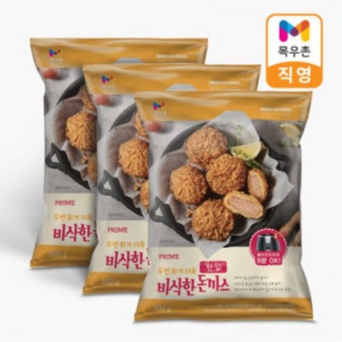 [목우촌]에어프라이어 프라임 한입 돈까스 500g x3, 3개