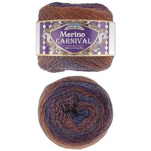 1+1 JubileeYarn Merino Carnival Yarn 옴브레 스포츠 웨이트 메리노 울 100g/, 케이크 2개_08 찰라탄, 100g, 2개