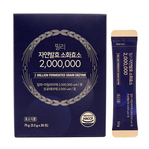 필리 자연발효 소화효소 2 000 000 고역가수치 탄수화물분해 미숫가루맛, 75g, 1박스