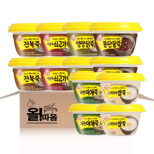 올따옴 오뚜기 용기죽 6종 2호세트(전복2+쇠고기2+영양닭2+계란야채2+고시히카리쌀2+통단팥2), 1개