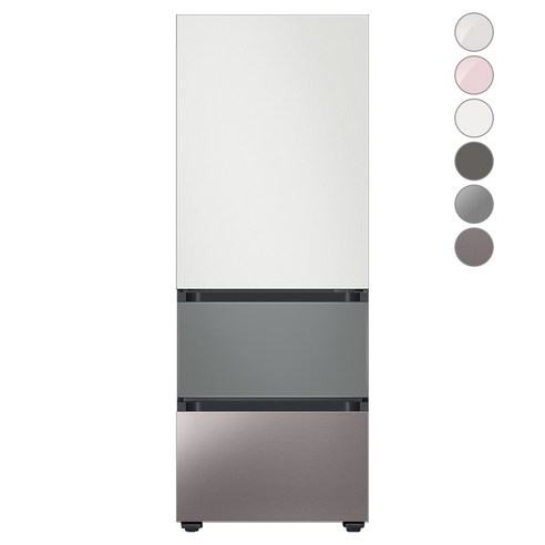 [색상선택형] 삼성전자 비스포크 김치플러스 냉장고 방문설치, 새틴 그레이, RQ33A74A1AP