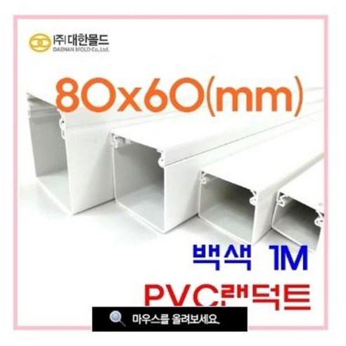 대한몰드 PVC 랜덕트 랜닥트 전선정리 선정리 몰드 쫄대 80 X 60, 1개