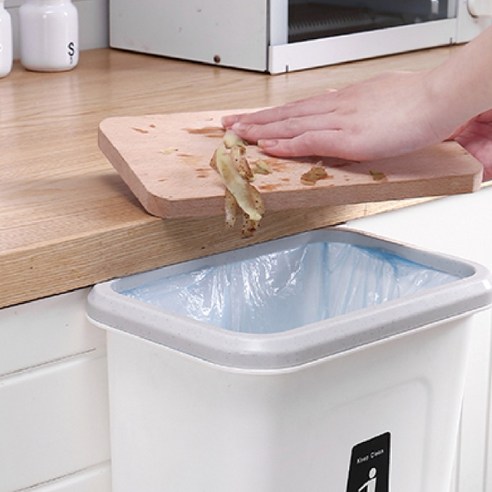 OPOKI 싱크대 주방 플라스틱 휴지통 7L 쓰레기통, 7L/화.이.트 1+1, (뚜.껑.없.음)