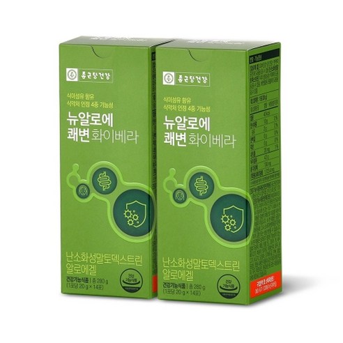종근당건강 뉴알로에 쾌변 화이베라 14p, 280g, 2개