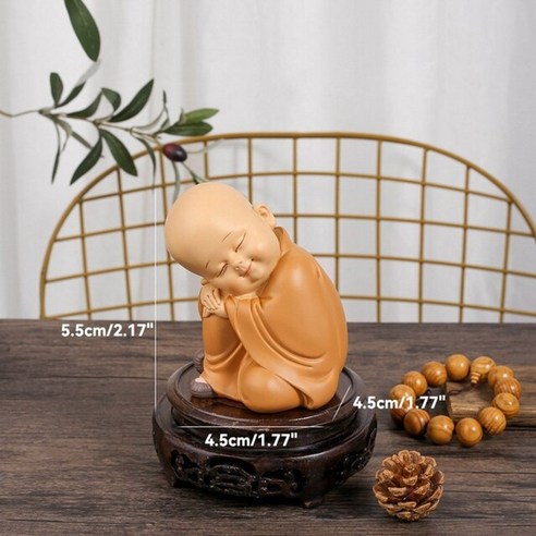 kawaii buddhist monkeys lotus tibetan buddism figurines buddha 동상 조각 자동차 장식품 명상 홈 docor 장식, 12