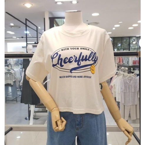 온앤온 크롭 레터링 티셔츠 NJW3ME545(03)