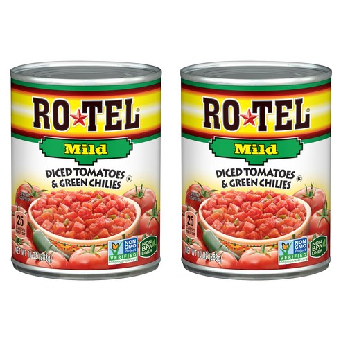 로텔 다이스드 토마토 앤 그린 칠리 마일드, 283g, 2개