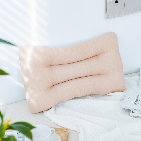 마롤로뜨 낮은 경추베개 3중거즈 빨아쓰는 어린이겸용 성인여성베개, 베이지