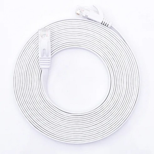 Hannord Cat6 이더넷 케이블 초박형 플랫 패치 코드 RJ45 UTP FTP LAN PC 라우터용 랜선 랜, [09] 3m, [04] White-Plastic Head