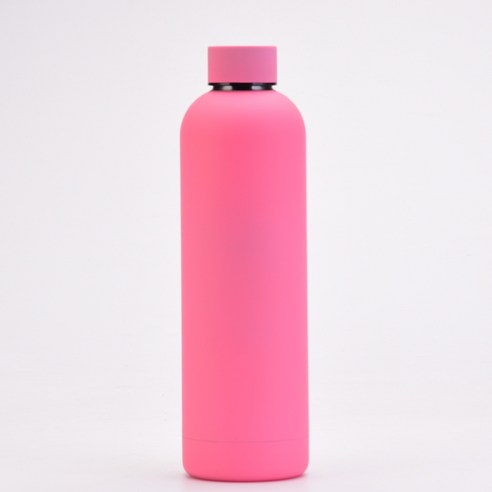 ZZJJC 2단 304 스테인리스 텀블러 물병 750ML 대용량 아웃도어 스포츠 스크럽 물컵, 피치핑크