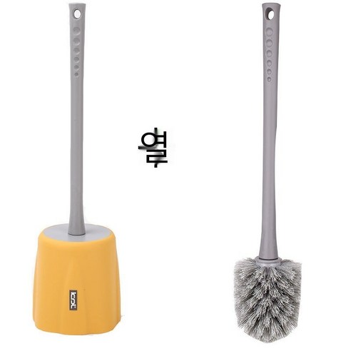 Cadley 화장실 브러시 가정용 화장실 죽은 코너 화장실 벽 교수형 세트 롱 핸들 화장실 화장실 브러쉬, 5019랜딩옐로우+5020각