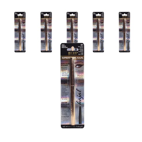 밀라니 슈프림 콜 카잘 아이라이너 워터프루프 0.35g, 01 Blackest Black, 6개