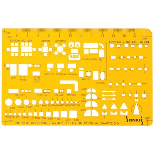 산키스 템플레이트 NO.502 가구형판 제도 모양자 제도판구매