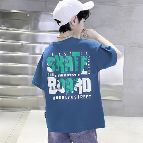 베비포 초등학생 스케이트보드 루즈핏 반팔 티셔츠 TJ4