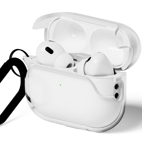 프레임바이 변색방지 에어팟 프로 투명 TPU 스탠드 케이스 거치대 + 카라비너 세트, AirPods Pro 2