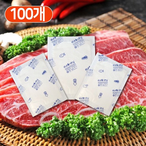 pipang Euro Dry 유로클린 핏물제거 미트패드, 100개, 15 x 17 cm