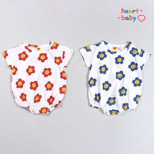 하트베이비 여름 유아용 데이지 반팔 수트