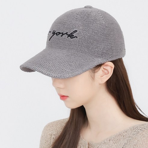 마인드맵 린넨 뉴욕 레터링 볼캡 여름 야구모자
