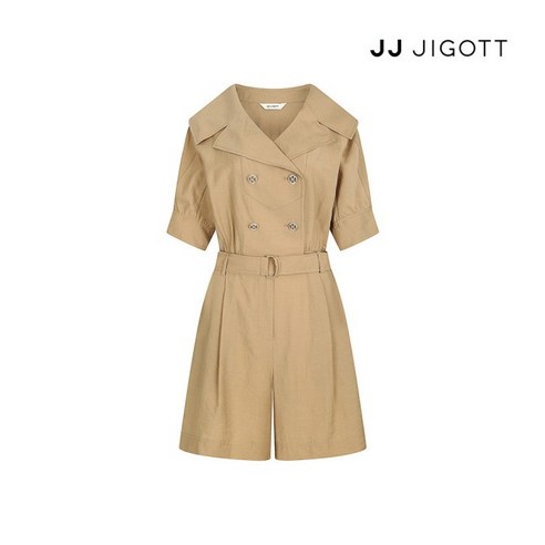 JJ지고트 (JJ지고트) 와이드 칼라 린넨 숏 점프 수트 GN7A0OPJ1