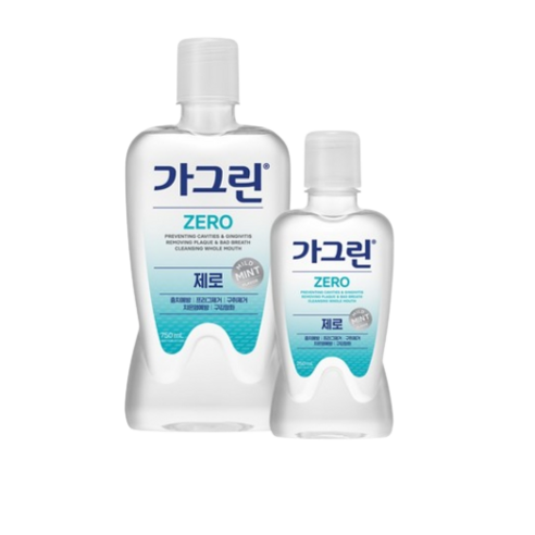 가그린 제로 750ml + 250ml 구강청결제 세트, 1세트