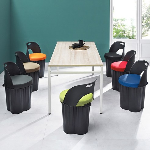 공간 효율성과 디자인을 겸비한 천하퍼니처 등받이형 수납 스툴 의자