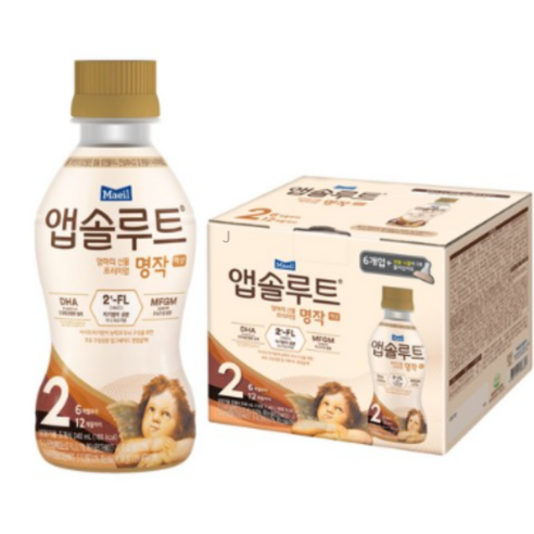 매일유업 앱솔루트 명작 2FL 액상 분유 2단계 240ml x 6입 + 니플 세트, 1.44L, 9개