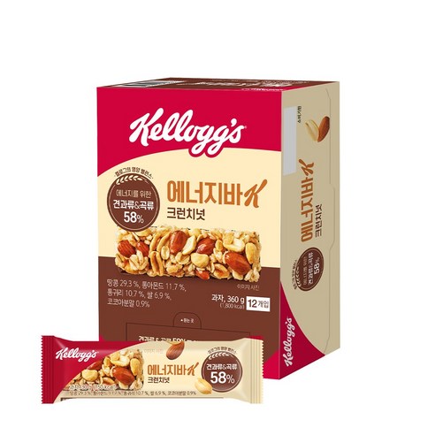켈로그 크런치넛 에너지바 K, 30g, 3개