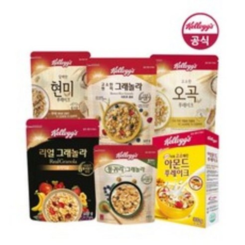 켈로그 베스트 시리얼 + 그래놀라 6종 골라담기, 550g