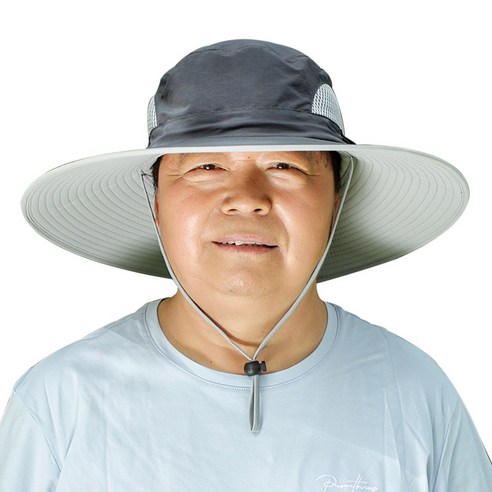 대두 남성 등산모자 빅사이즈 12cm넓은챙 사파리 머리큰 챙모자 99%이상자외선차단, 다크그레이