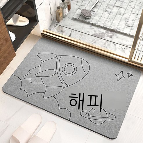 가정용 신형 구름 조형 규조 진흙 매트리스 욕실 미끄럼 방지 매트리스 화장실 문매트 속건 흡수 발판, 환상